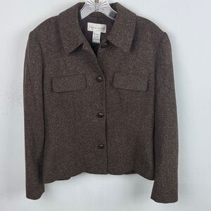 Casual Corner Button-Front Wool Blend Jacket